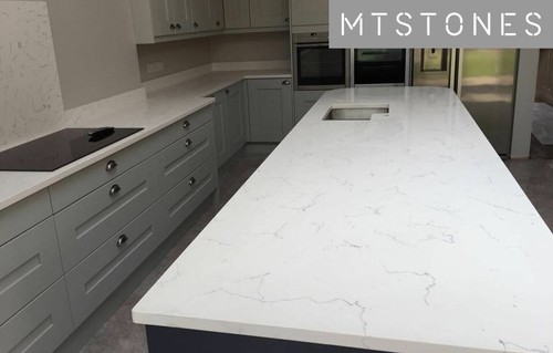 Marble effect quartz - effect, kitchen