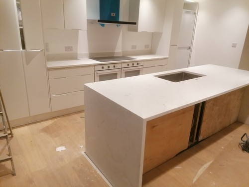 Carrara white quartz - quartz, kitchen