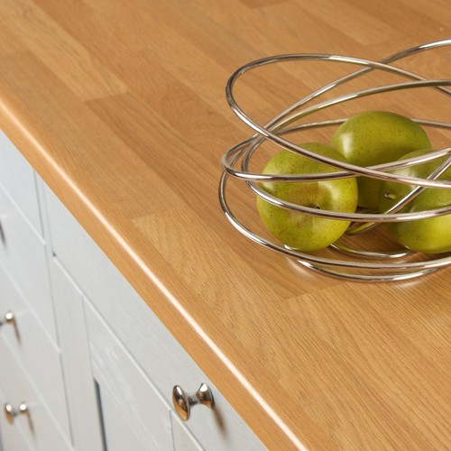 Oak block laminate kitchen - laminate,