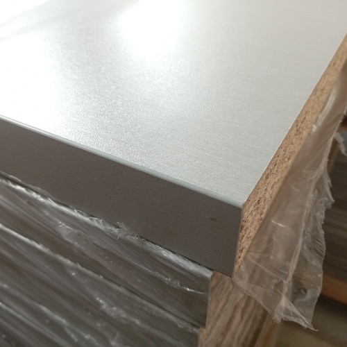 Kitchen worktop brushed steel