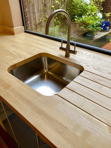 Solid ash worktop - ash, real